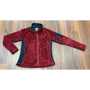 Columbia Interchange Fleece Full Zip Jacket Women's Size Large Red With Pockets